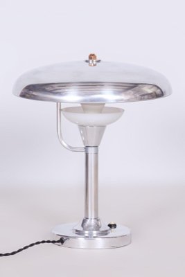 Bauhaus Table Lamp in Nickle-Plated Steel attributed to Franta Anýž, 1920s-WHY-1734486