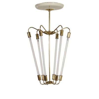 Bauhaus Tl KH 620 Pendant Light in Brass from Technische Unie, 1950s-ZT-988039