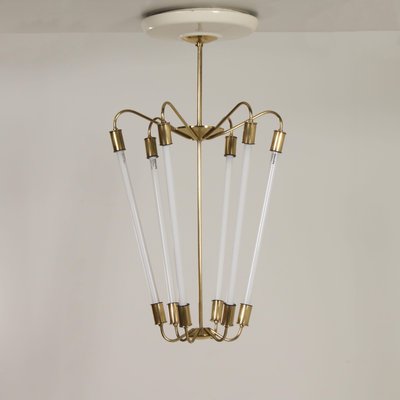 Bauhaus Tl KH 620 Pendant Light in Brass from Technische Unie, 1950s-ZT-988039