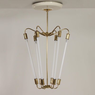 Bauhaus Tl KH 620 Pendant Light in Brass from Technische Unie, 1950s-ZT-988039