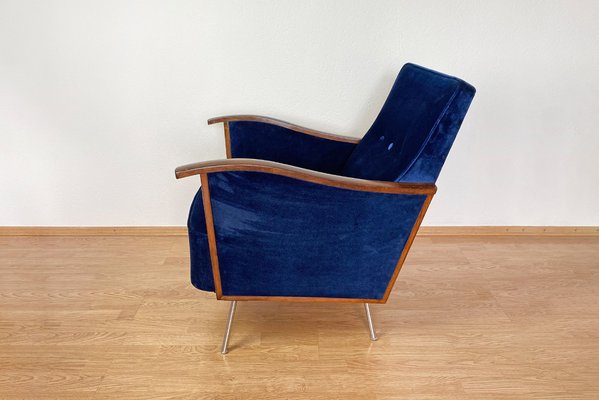 Bauhaus Tubular Armchairs in Velvet, 1960s, Set of 2-HDN-1743056