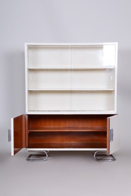 Bauhaus White Chrome-Plated Steel & Lacquered Wood Cabinet attributed to Vichr, 1930s-WHY-1767560