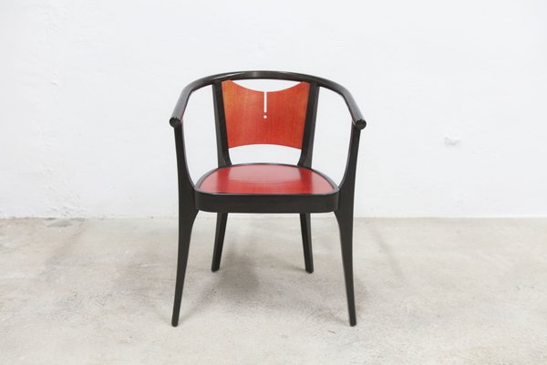 Baumann Armchairs Model Diese in Colour Wengé and Red from Pagnon Pelhaître, Set of 6-VQY-1744130