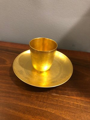 Bavarian Golden Cup & Porcelain Saucer, Germany, 1960s, Set of 2-HQI-1281099