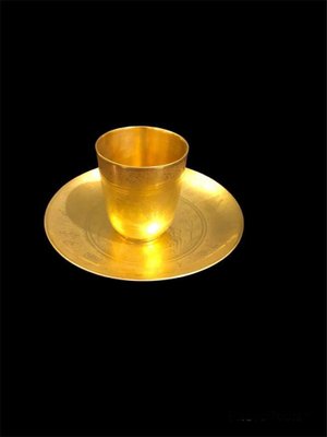 Bavarian Golden Cup & Porcelain Saucer, Germany, 1960s, Set of 2-HQI-1281099