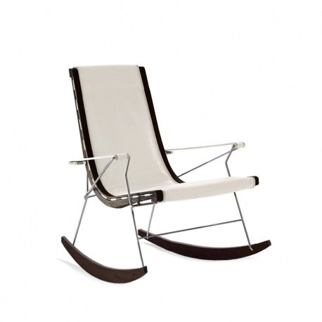 J.J. Rocking Chairs with high backrest (Upholstery Material - Leather Alfa) by B&B Italia