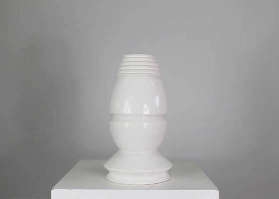 BBK Vase in White Enameled Ceramic by Sergio Asti, 1980s-IVC-2020340