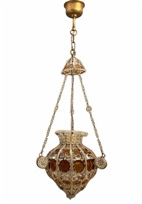 Beaded Crystal Pendant Lamps from Bacci Firenze, 1970s, Set of 2-JJC-884991