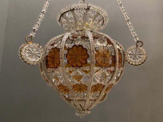 Beaded Crystal Pendant Lamps from Bacci Firenze, 1970s, Set of 2-JJC-884991