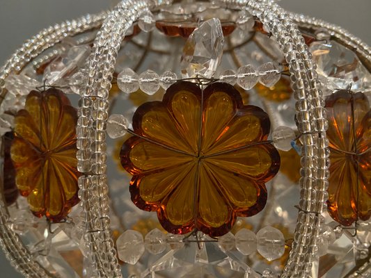 Beaded Crystal Pendant Lamps from Bacci Firenze, 1970s, Set of 2-JJC-884991