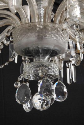 Beaded Crystal Two Tiers Chandelier from Bohemia, 1940s-KL-620361