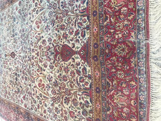 Beautiful Distressed Antique Kashan Silk Rug, 1890s-YMM-1441821