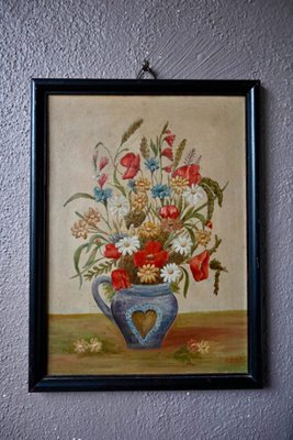 Beck, Flower Bouquet, 1940, Painting on Panel, Framed-AIU-1765031