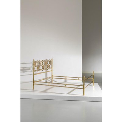 Bed with Brass Details by Arnaldo Pomodoro & Osvaldo Borsani, 1950s-MBH-1032652