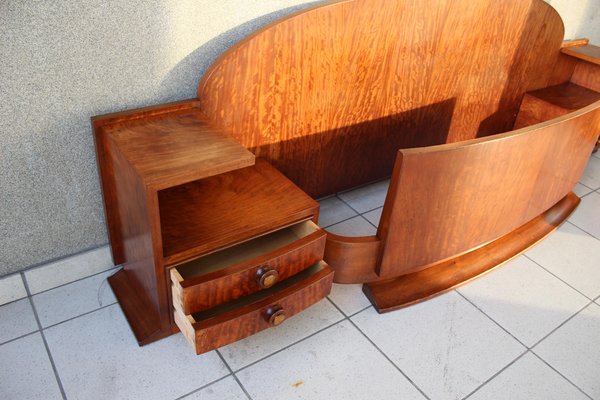 Bedroom Suite with Bed, Nightstands & Dressing Table, 1940s, Set of 4-AWH-1275931