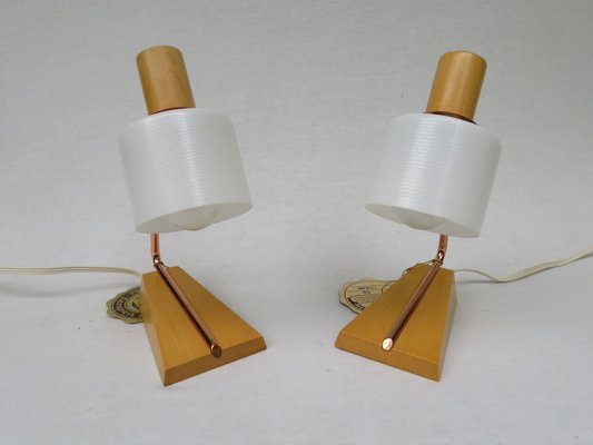 Bedside Table Lamps in Copper and Glass from Temde, 1960s, Set of 2-EY-1320286