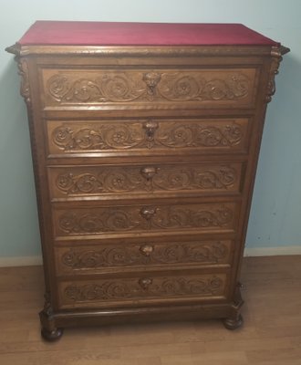 Bedside Tables and Chest of Drawers in Walnut, 19th Century, Set of 3-BZF-1787688