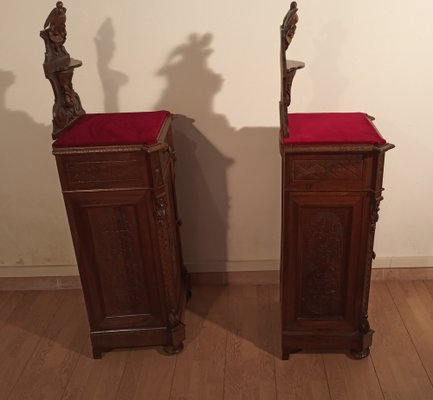 Bedside Tables and Chest of Drawers in Walnut, 19th Century, Set of 3-BZF-1787688