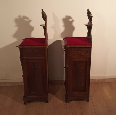 Bedside Tables and Chest of Drawers in Walnut, 19th Century, Set of 3-BZF-1787688