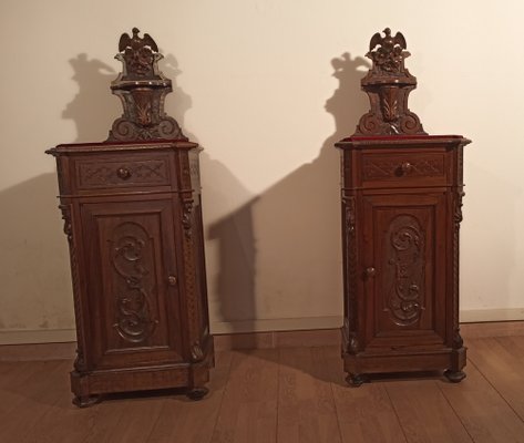 Bedside Tables and Chest of Drawers in Walnut, 19th Century, Set of 3-BZF-1787688