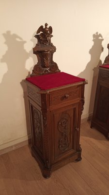 Bedside Tables and Chest of Drawers in Walnut, 19th Century, Set of 3-BZF-1787688