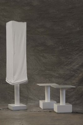 Bedside Tables and Floor Lamp by Ludwing Mies Van Der Rohe for Alivar, Set of 3-PTH-1327785