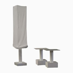 Bedside Tables and Floor Lamp by Ludwing Mies Van Der Rohe for Alivar, Set of 3-PTH-1327785