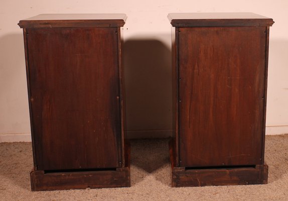 Bedside Tables in Burr Walnut, Set of 2-HPU-2042916