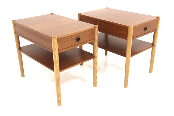 Bedside Tables in Teak and Oak, Sweden, 1960s, Set of 2-GEK-1751667