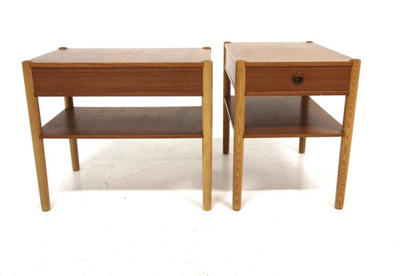 Bedside Tables in Teak and Oak, Sweden, 1960s, Set of 2-GEK-1751667