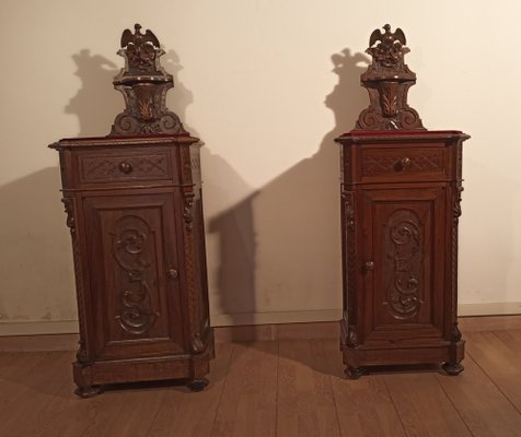 Bedside Tables in Walnut, Italy, 1890s, Set of 2-BZF-1787687