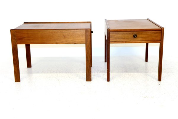 Bedside Tables in Walnut, Sweden, 1960s, Set of 2-GEK-1286366