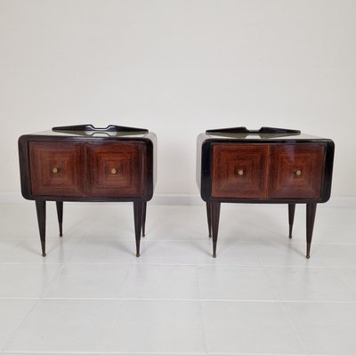 Bedside Tables or Nightstands in the style of Ico Parisi, Italy, 1958, Set of 2-RQL-2031568