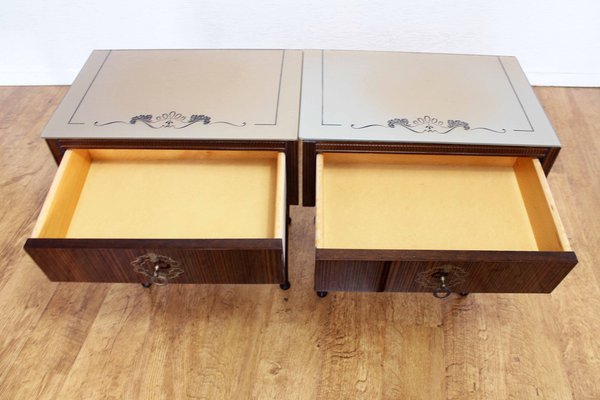 Bedside Tables with Macassar Ebony Veneer, Italy, 1970s, Set of 2-BQF-1807002