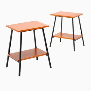 Bedside Tables with Wooden Tops, 1950s, Set of 2-EZ-1777064