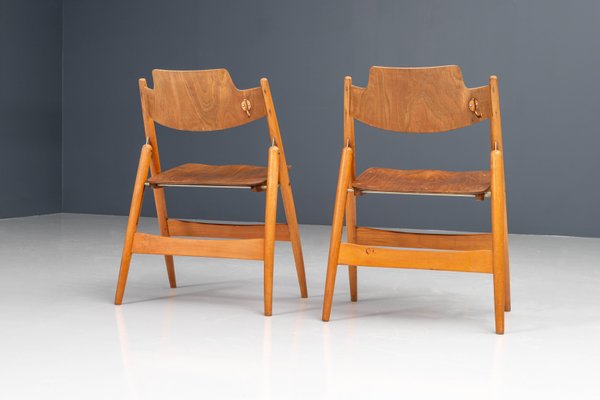 Beech and Plywood Folding Chairs by Egon Eiermann for Wilde & Spieth, 1952-ITV-1299146