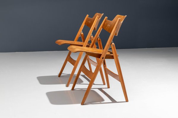 Beech and Plywood Folding Chairs by Egon Eiermann for Wilde & Spieth, 1952-ITV-1299146