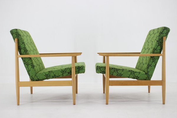 Beech Armchairs attributed to Ton, Czechoslovakia, 1960s, Set of 2-TZ-1431452