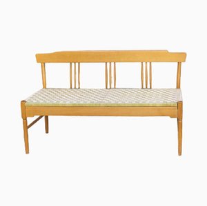 Beech Bench with Seat in Woven Fabric, Italy, 1950s-VCV-1722193