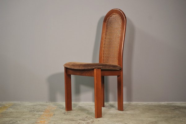 Beech Chairs with Vienna Straw Backrest & Fabric Seat, 1970s, Set of 6-KNM-1293253