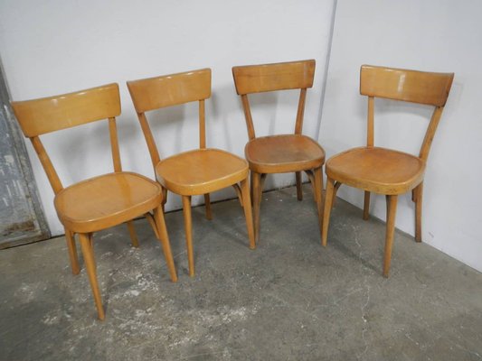 Beech Dining Chairs, 1950s, Set of 4-WWQ-1783406