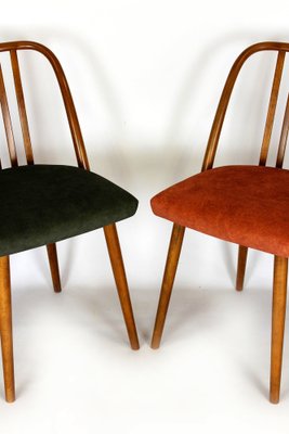 Beech Dining Chairs from Ton, 1960s, Set of 4-WVS-2040971