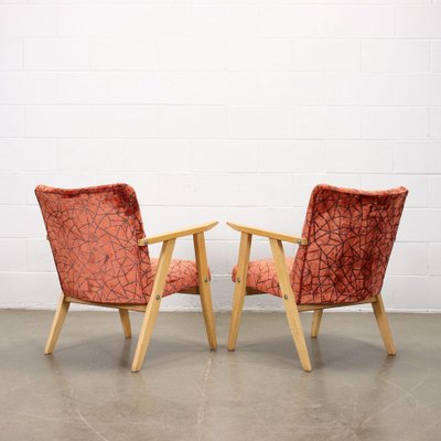 Beech Foam Armchairs, Italy, 1960s, Set of 2-VMM-1232253