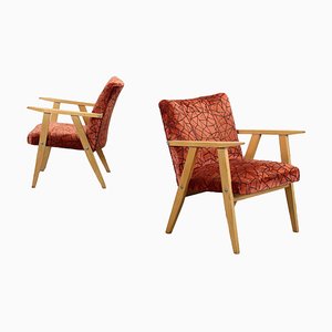 Beech Foam Armchairs, Italy, 1960s, Set of 2-VMM-1232253