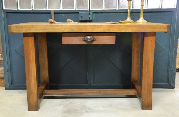 Beech Kitchen Table, 1920s-AXR-1721557