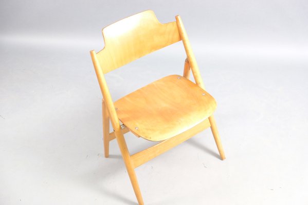 Beech Model SE18 Folding Chair by Egon Eiermann for Wilde+Spieth, 1960s-CIP-623043