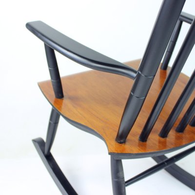 Beech Rocking Chair by Varjosen Puunjalostus, Finland, 1960s-UL-1396424