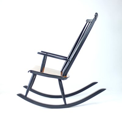 Beech Rocking Chair by Varjosen Puunjalostus, Finland, 1960s-UL-1396424