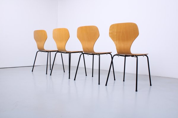 Beech Stacking Butterfly Chairs by Phoenix Denmark 1980s, Set of 4-XT-2020695