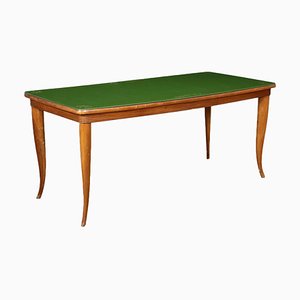 Beech Table with Back-Treated Glass, Italy, 1940s-VMM-1079142